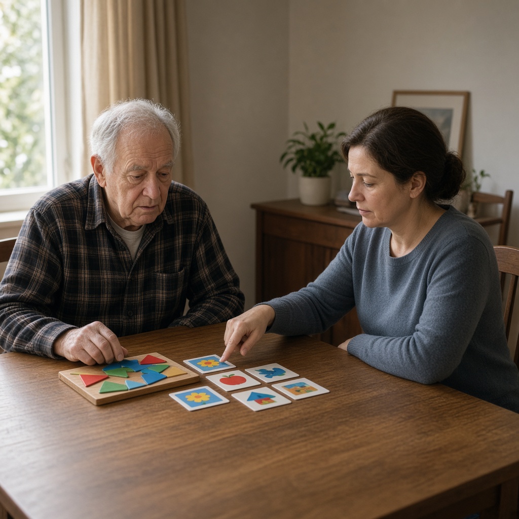 Cuidado de Alzheimer a domicilio con estimulación cognitiva